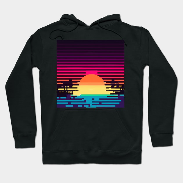 Pixelated sunset Hoodie by SJG-digital